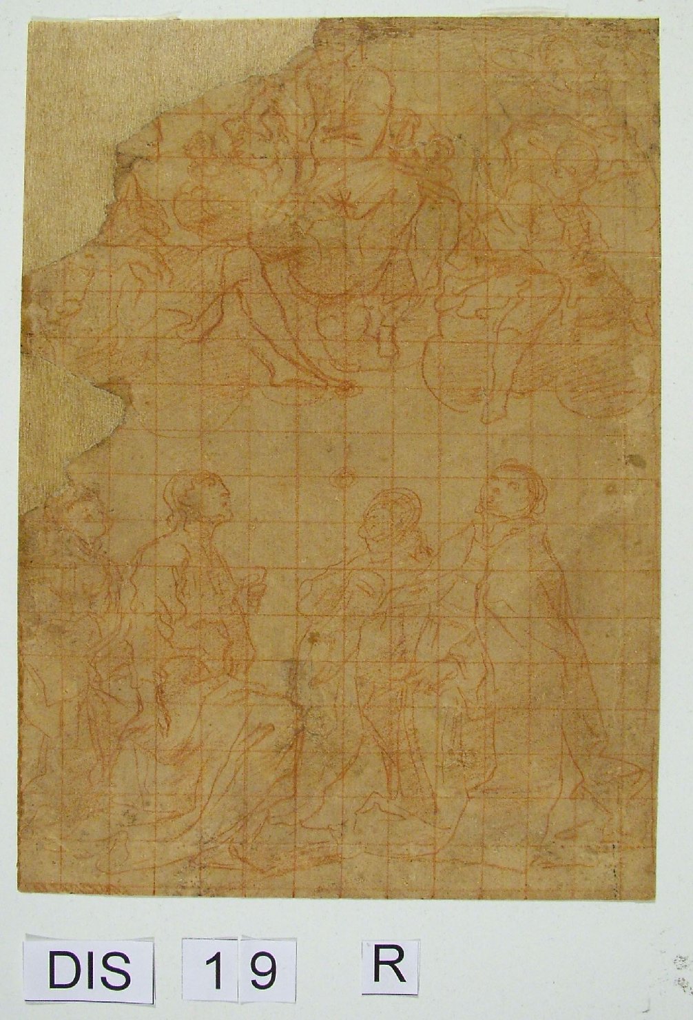 Madonna con Bambino in gloria (disegno) di Ridolfi Claudio (attribuito) (inizio sec. XVII)