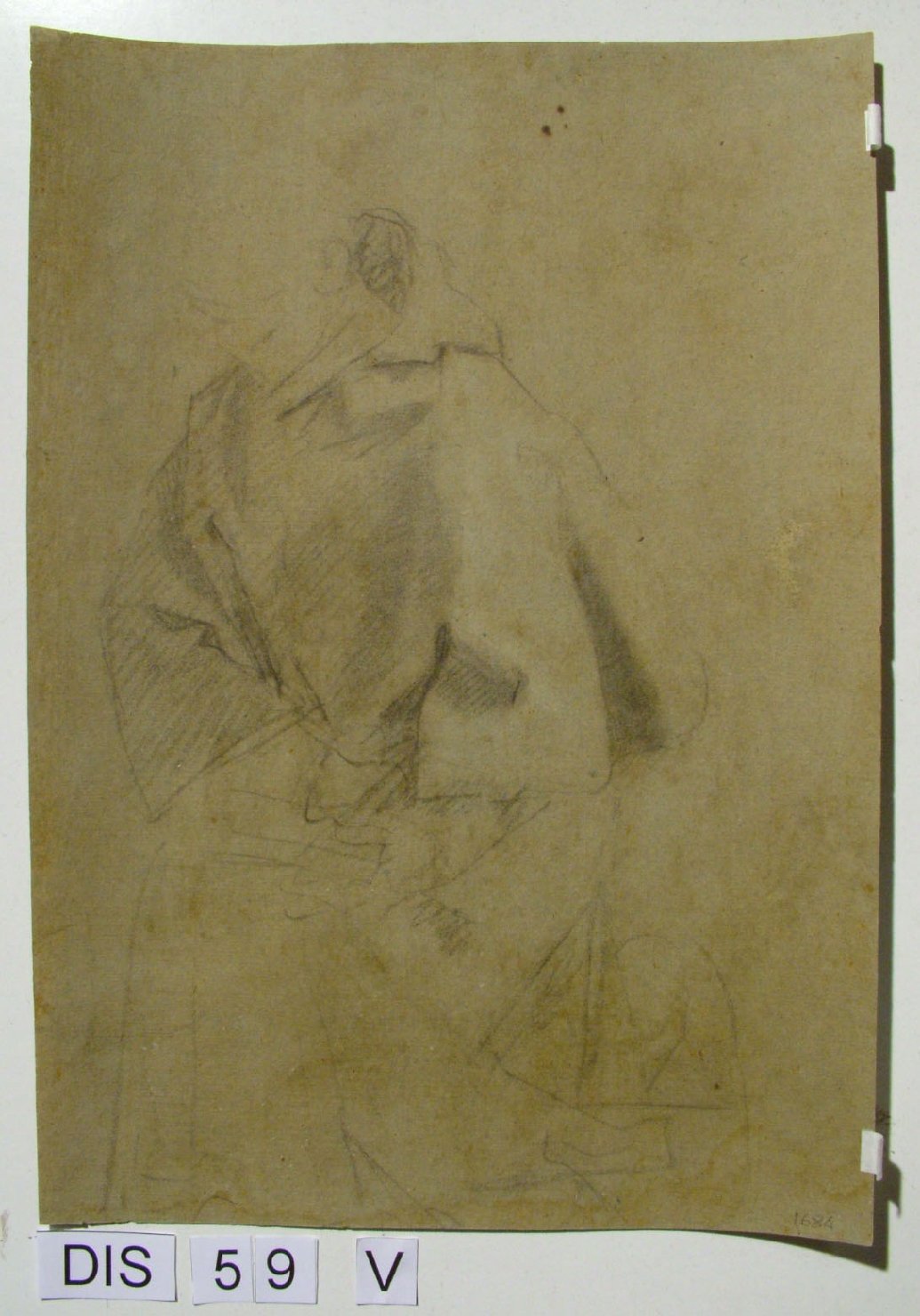 figura maschile seduta (disegno) di Barocci Federico (sec. XVI)