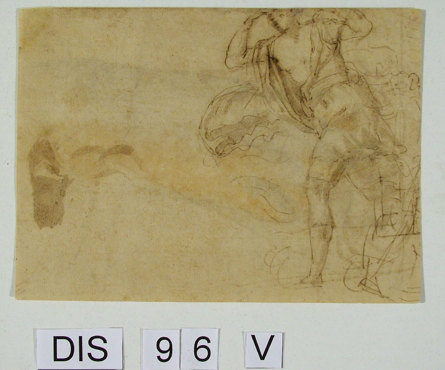figura maschile (disegno) di Ridolfi Claudio (attribuito) (sec. XVII)