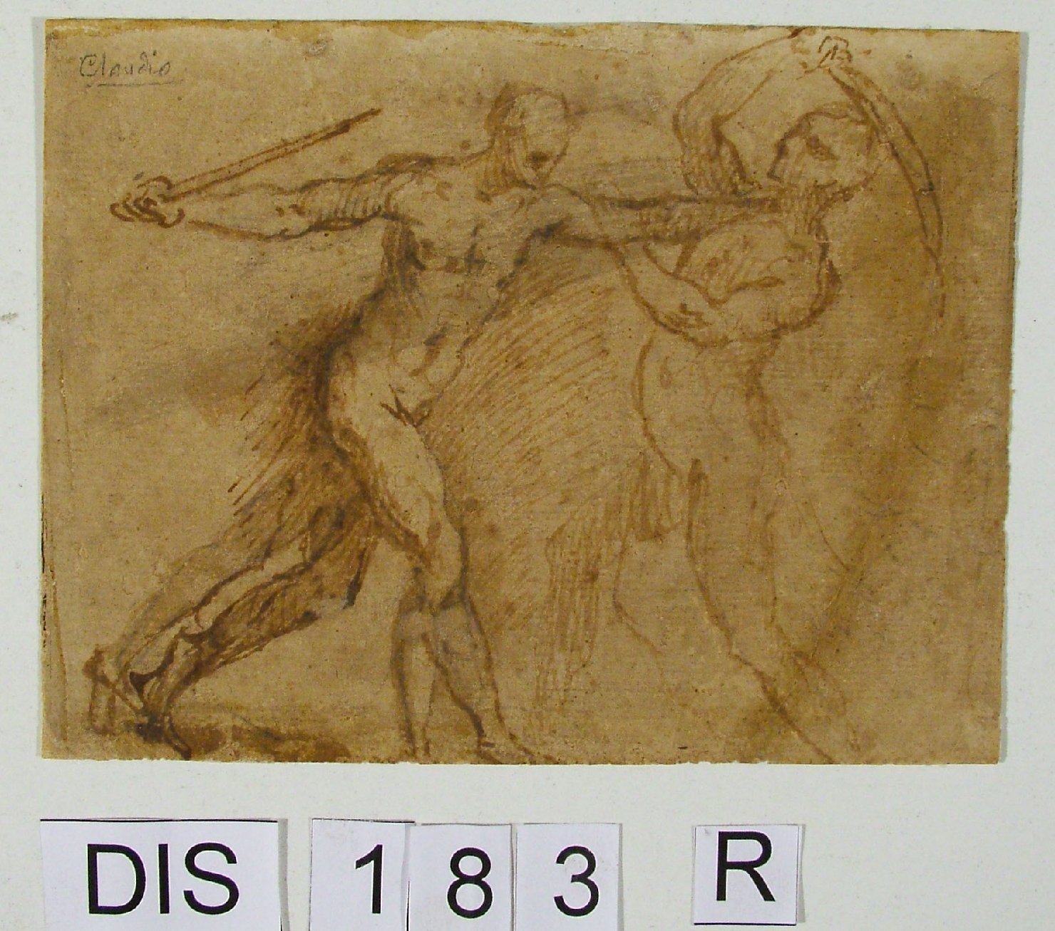 scena di battaglia (disegno) di Ridolfi Claudio (attribuito) (secc. XVI/ XVII)