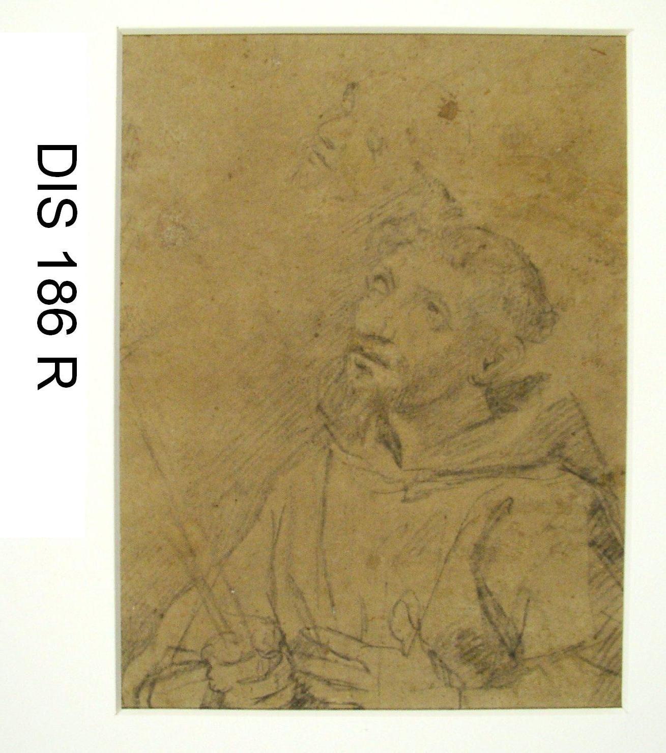 Santo francescano (disegno) di Cimatori Antonio (attribuito) (secc. XVI/ XVII)