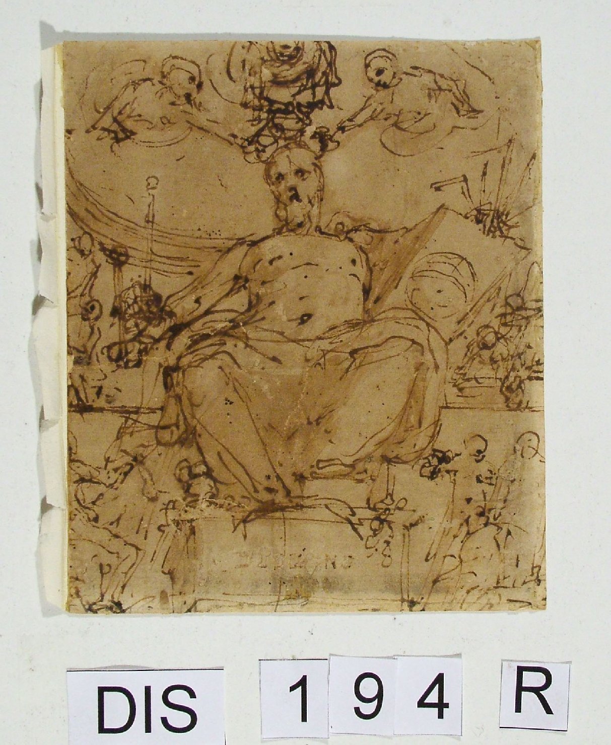 personificazione del Disegno (disegno preparatorio) di Zuccari Federico (attribuito) (secc. XVI/ XVII)