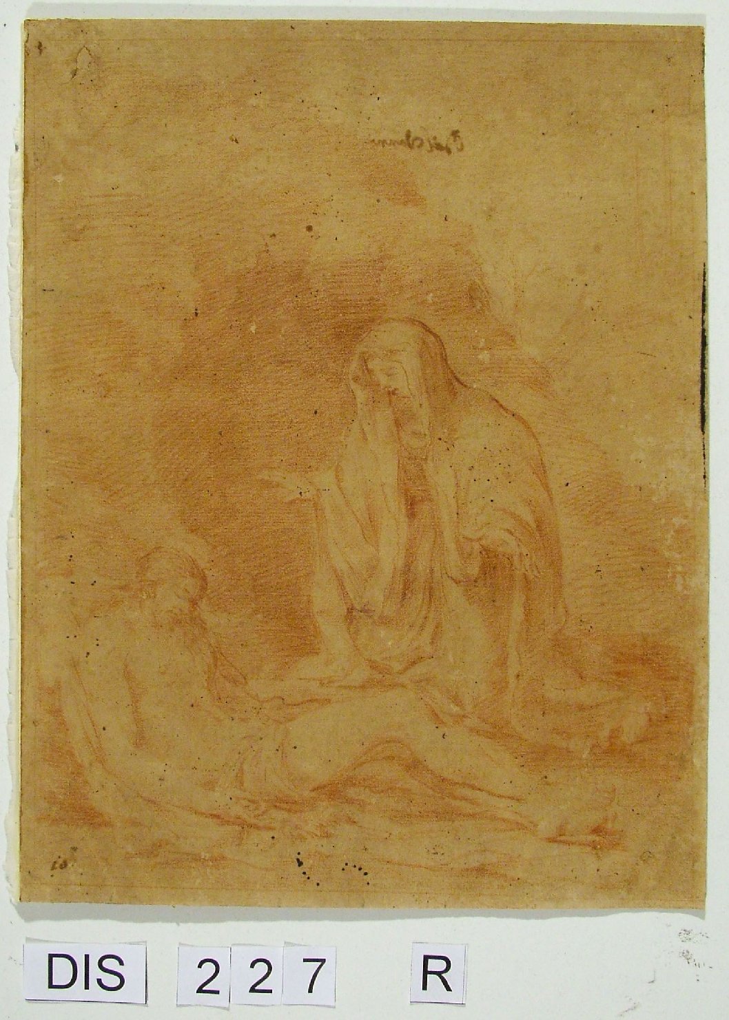Pietà (disegno preparatorio) di Vanni Francesco (attribuito) (secc. XVI/ XVII)