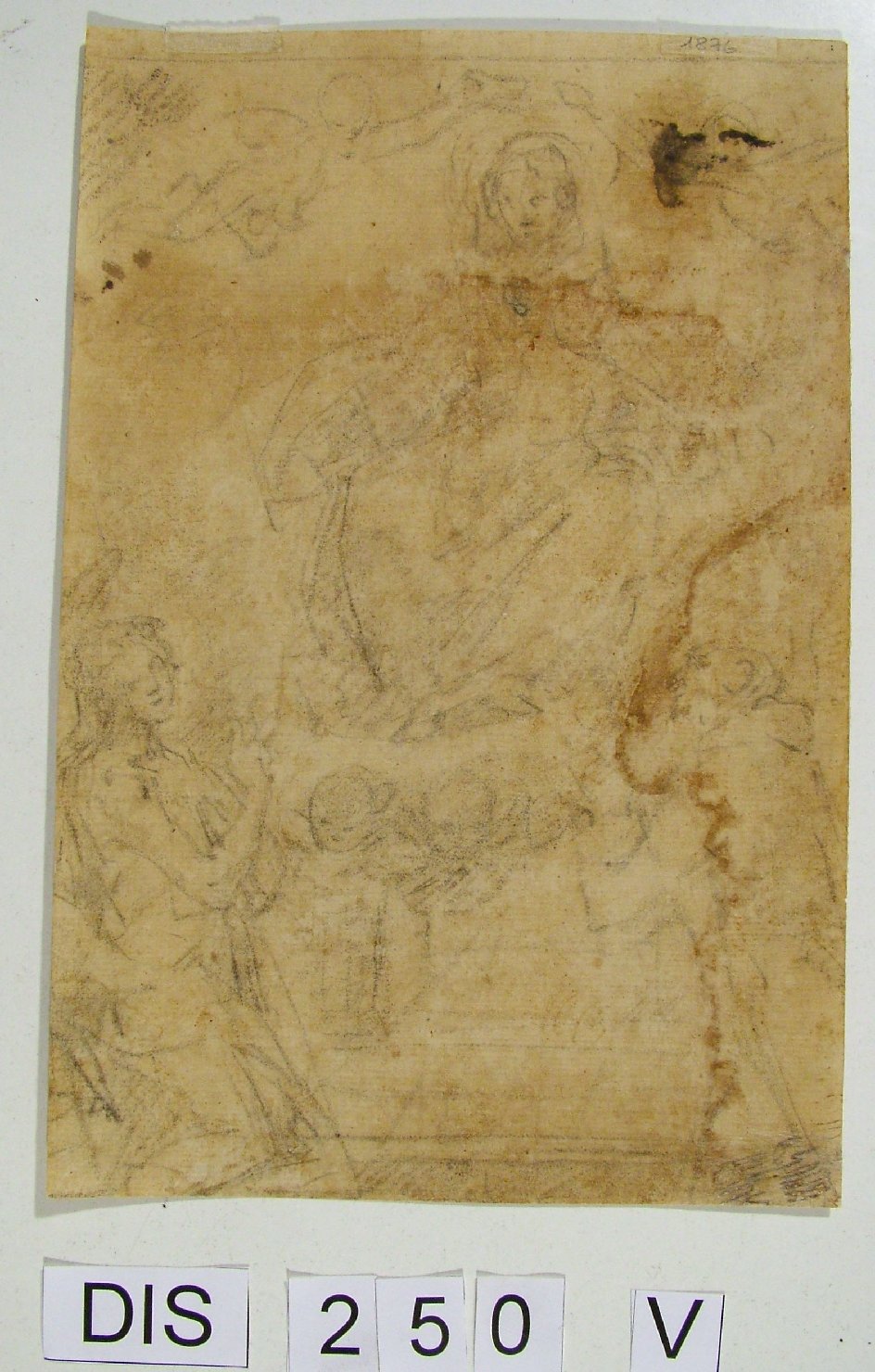 Madonna Assunta con angeli (disegno) di Cimatori Antonio (fine/inizio secc. XVI/ XVII)