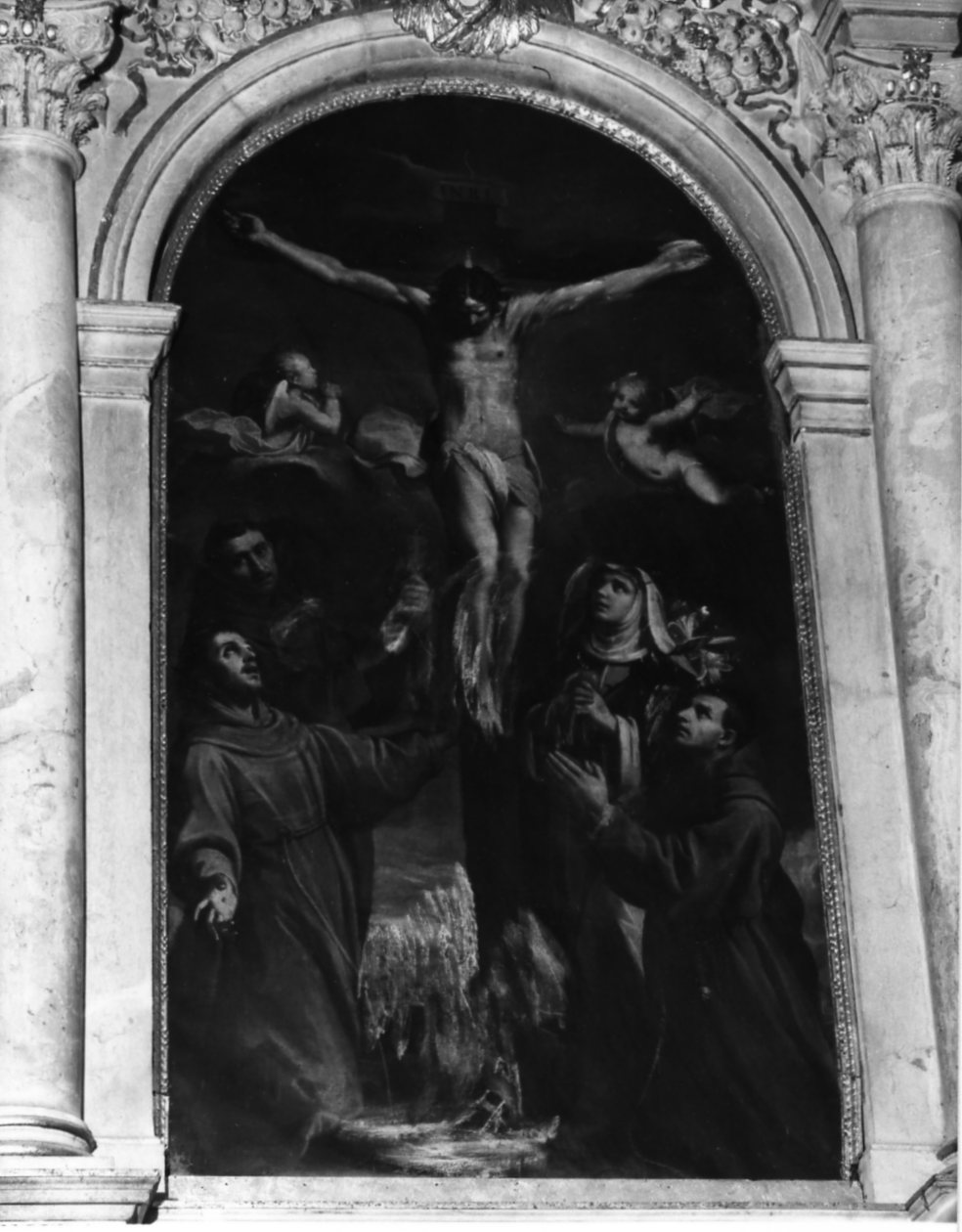 crocifissione di Cristo (dipinto) di Ridolfi Claudio (sec. XVII)