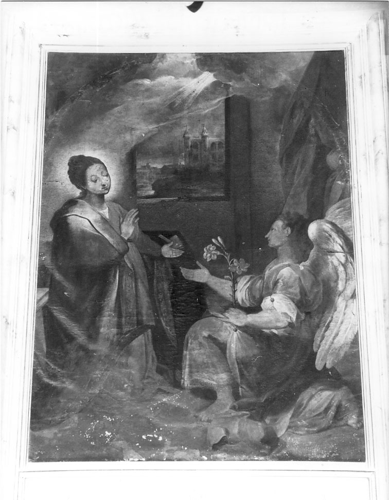 Annunciazione (dipinto) di Ridolfi Claudio (prima metà sec. XVII)