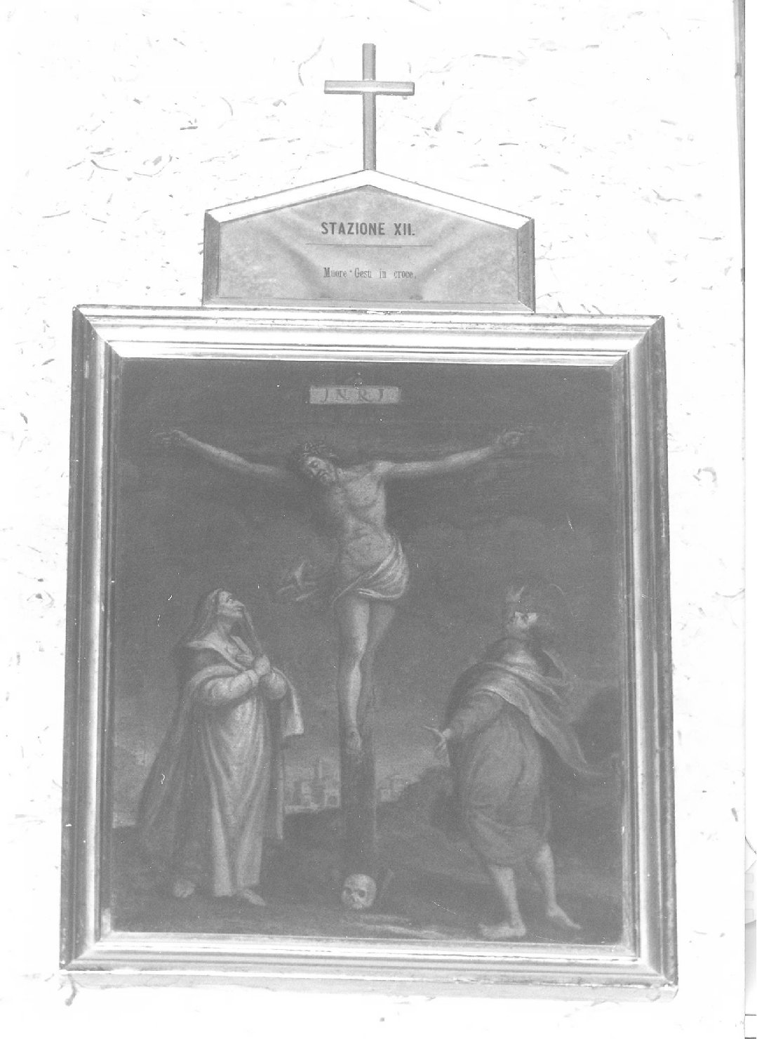 stazione XII: Gesù innalzato e morto in croce (dipinto) - ambito marchigiano (fine/inizio secc. XVII/ XVIII)