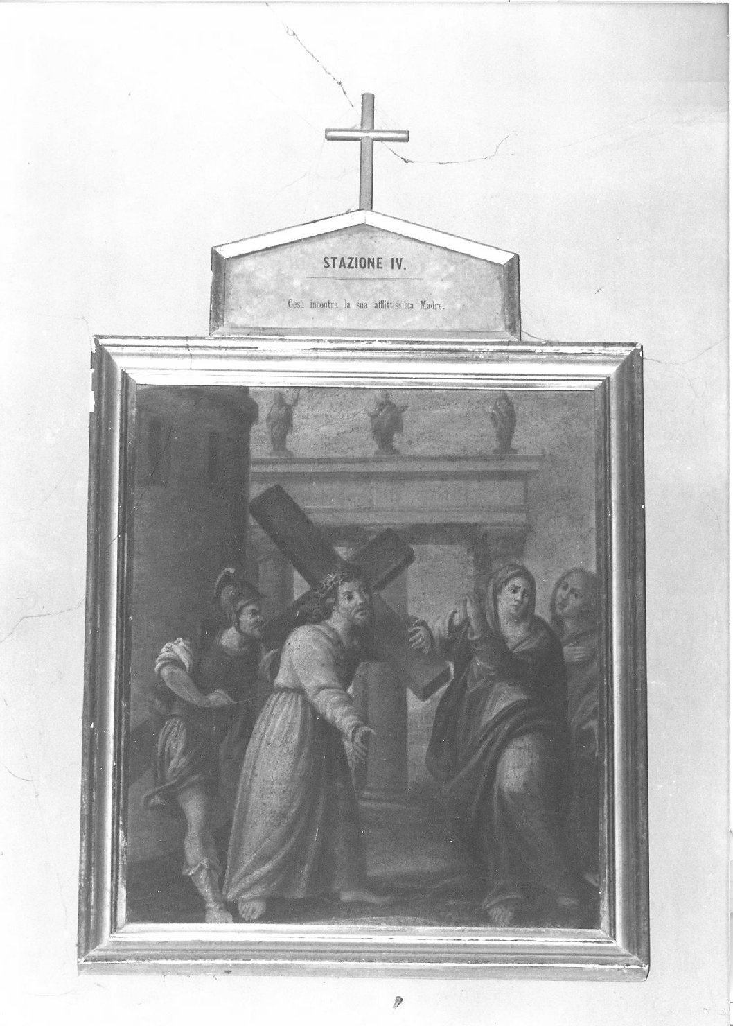 stazione IV: Gesù incontra la Madonna (dipinto) - ambito marchigiano (fine/inizio secc. XVII/ XVIII)