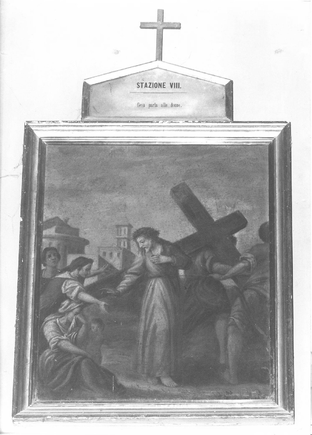 stazione VIII: Gesù consola le donne di Gerusalemme (dipinto) - ambito marchigiano (fine/inizio secc. XVII/ XVIII)