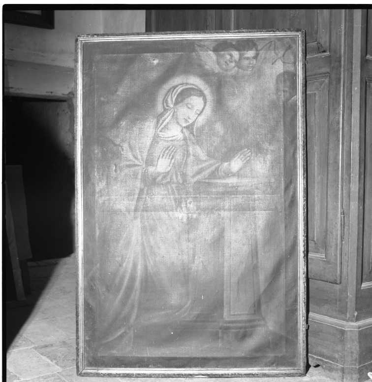 Madonna annunciata (dipinto, elemento d'insieme) - ambito marchigiano (sec. XVIII)