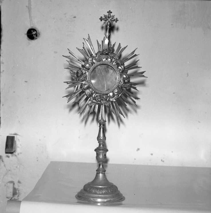 ostensorio - a raggiera - bottega marchigiana (fine/inizio secc. XVIII/ XIX)