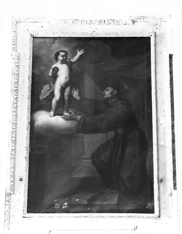 Sant'Antonio da Padova con il bambino (dipinto) - ambito italiano (seconda metà sec. XVII)