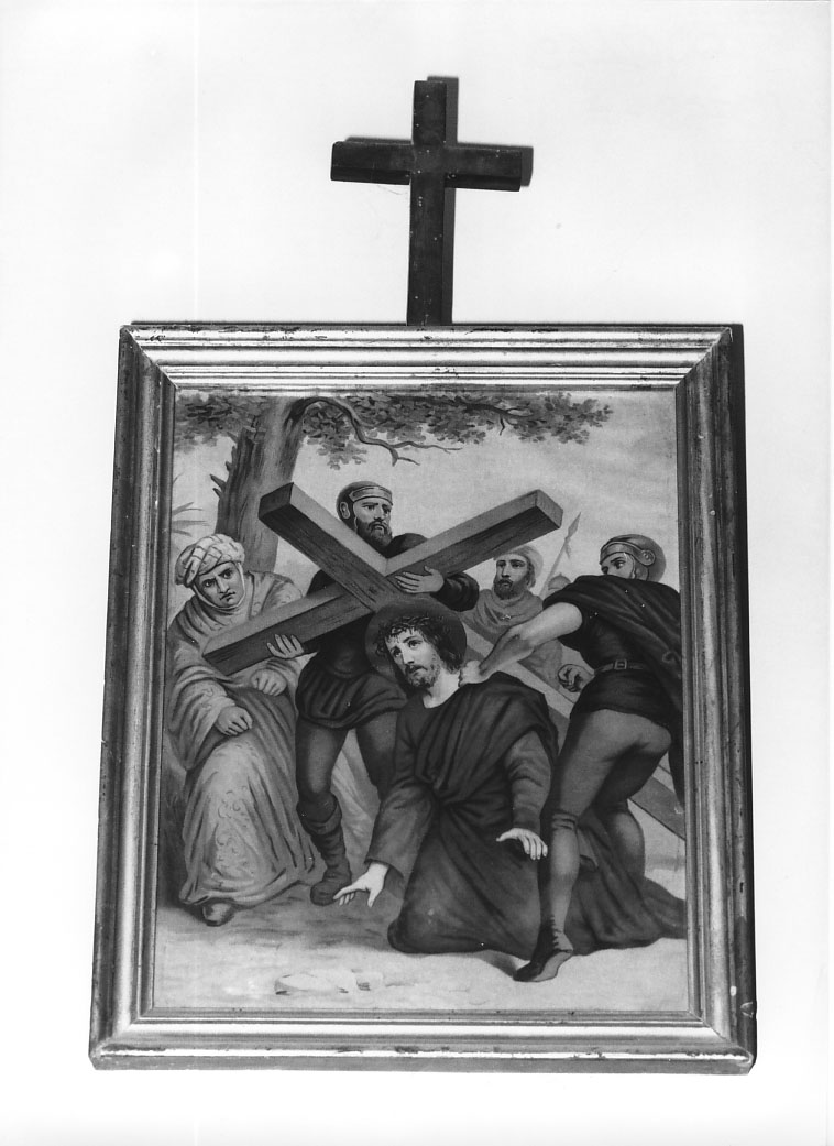 stazione VII: Gesù cade sotto la croce la seconda volta (raccolta di stampe) - bottega marchigiana (secc. XIX/ XX)