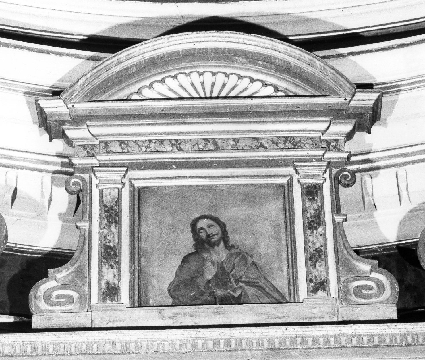 Cristo benedicente (dipinto, elemento d'insieme) - ambito marchigiano (sec. XX)