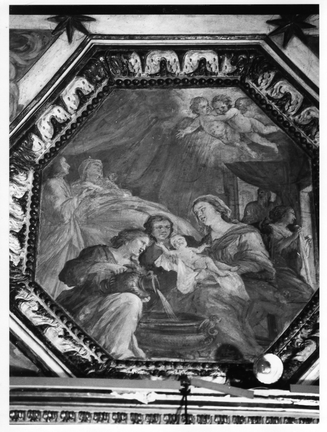 nascita di Maria Vergine (dipinto murale, elemento d'insieme) di Amantini Tommaso (sec. XVII)