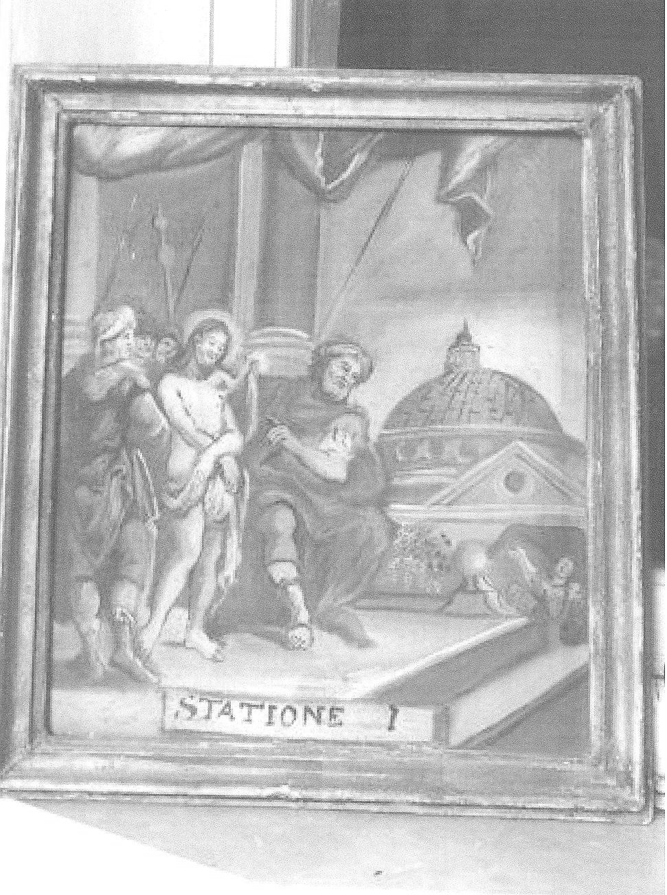 stazione I: Gesù condannato a morte (dipinto) - bottega marchigiana (sec. XVII)