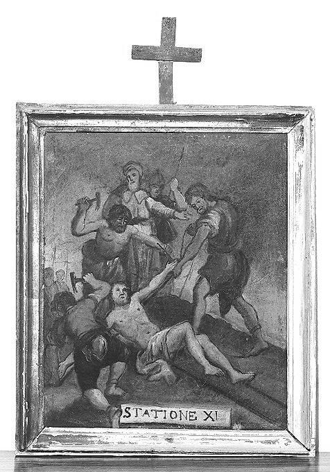 stazione XI: Gesù inchiodato alla croce (dipinto) - bottega marchigiana (sec. XVII)