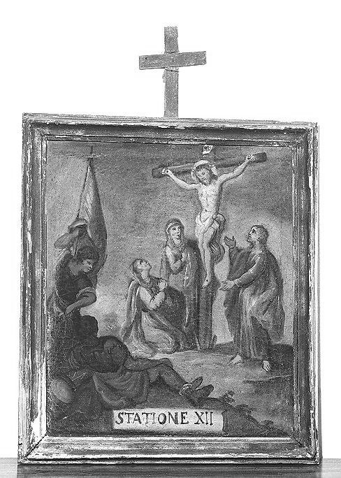 stazione XII: Gesù innalzato e morto in croce (dipinto) - bottega marchigiana (sec. XVII)