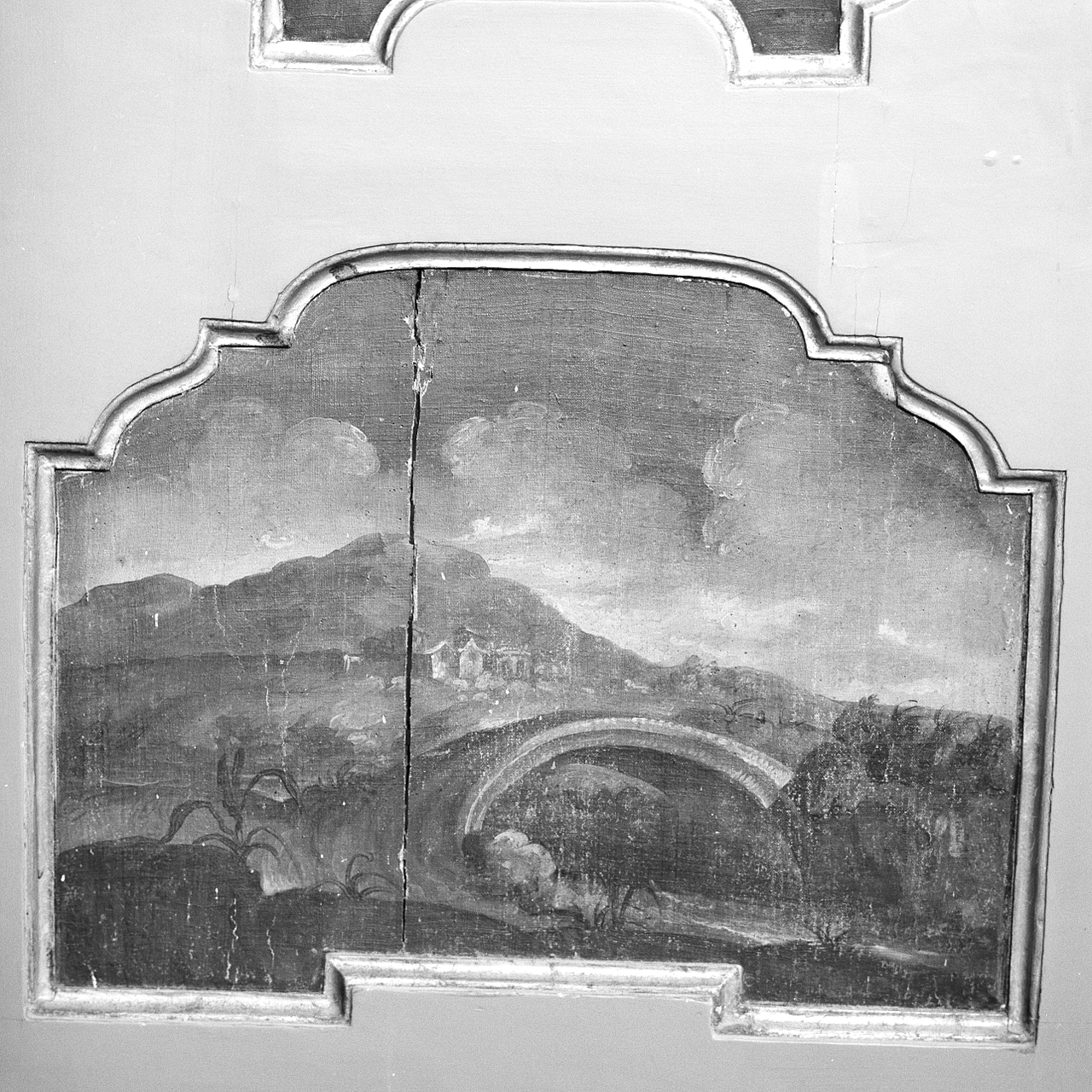 paesaggio montano con ponte (dipinto, elemento d'insieme) - ambito marchigiano (ultimo quarto sec. XVIII)