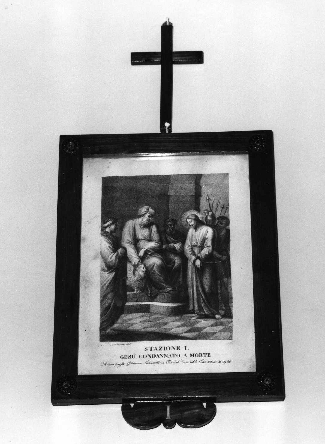 stazione I: Gesù condannato a morte (stampa, elemento d'insieme) di Madiona I (inizio sec. XIX)