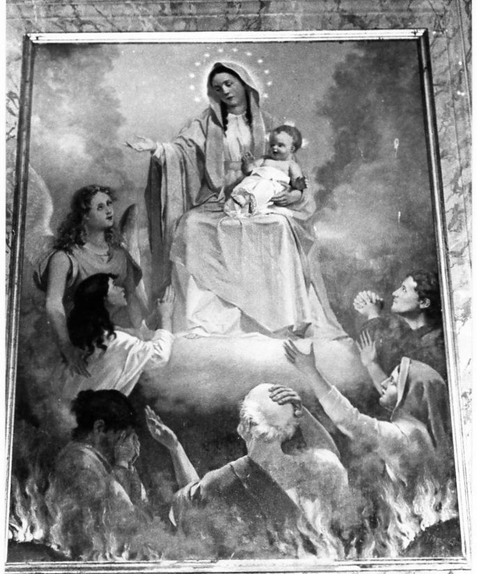 Madonna con Bambino, angeli e anime purganti (dipinto) di Orazi Orazio (sec. XIX)