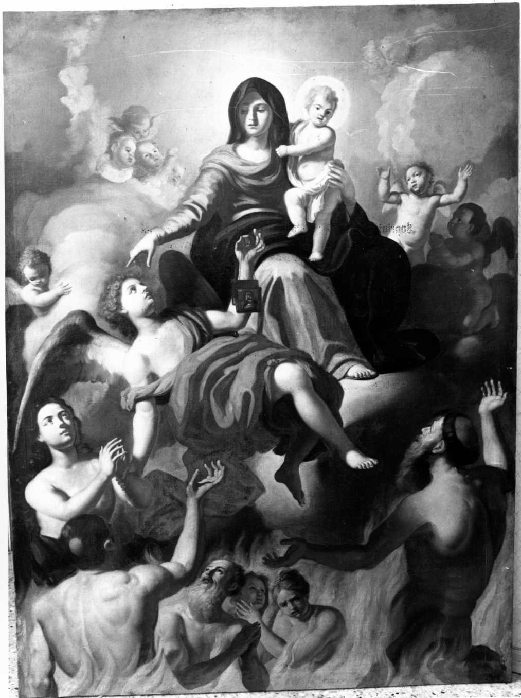Madonna con Bambino e anime del purgatorio (dipinto) di De Matteis Paolo (maniera) (prima metà sec. XVIII)