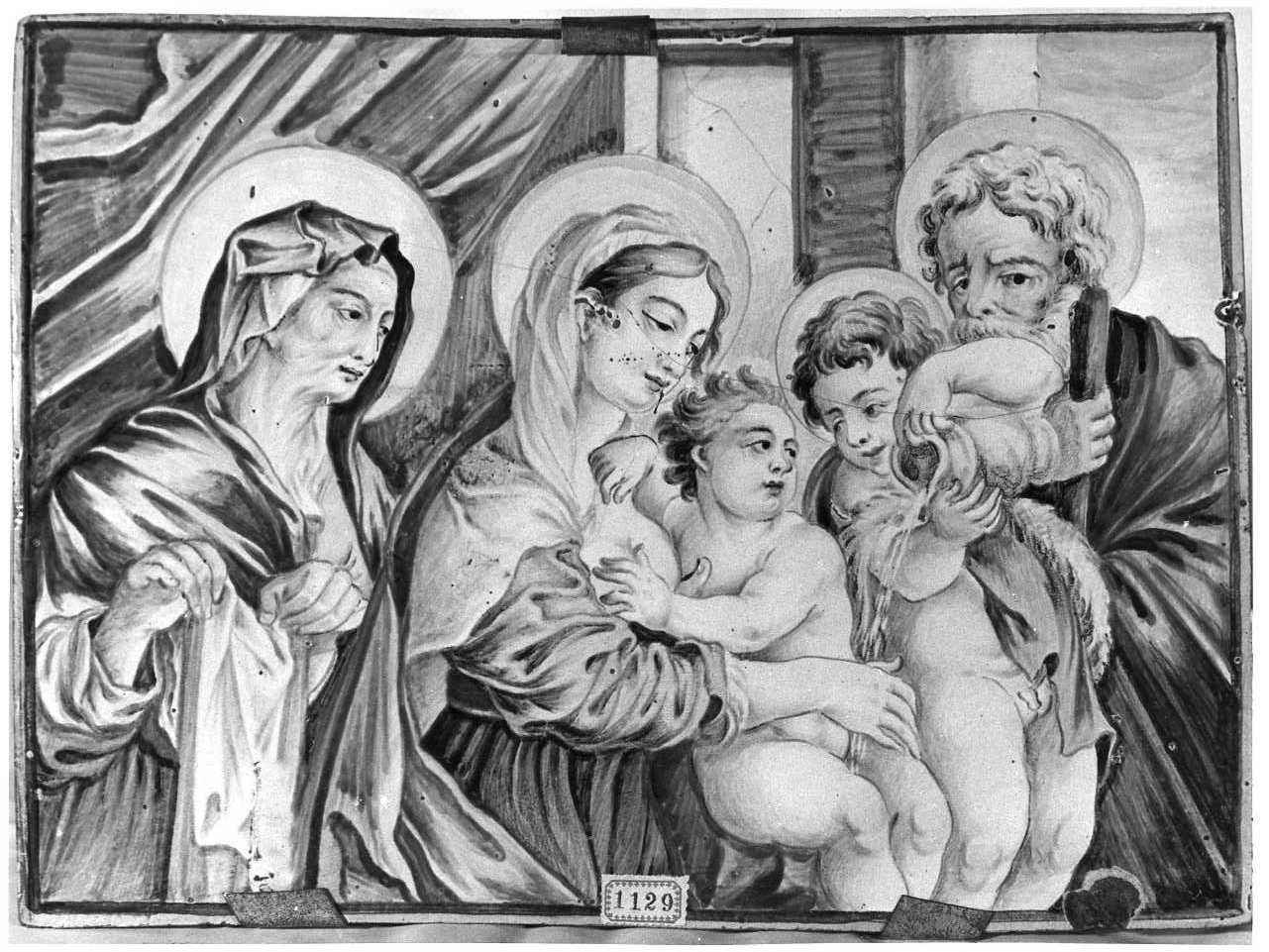 Sacra Famiglia con San Giovannino e Sant'Elisabetta (formella) - bottega di Castelli (seconda metà sec. XVIII)