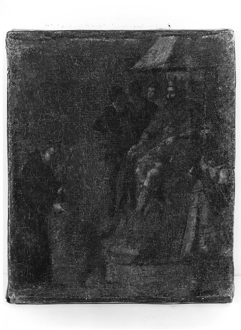 Sant'Antonio esorta il tiranno Ezzelino da Romano a fare penitenza (dipinto, elemento d'insieme) - ambito molisano (fine sec. XVII)