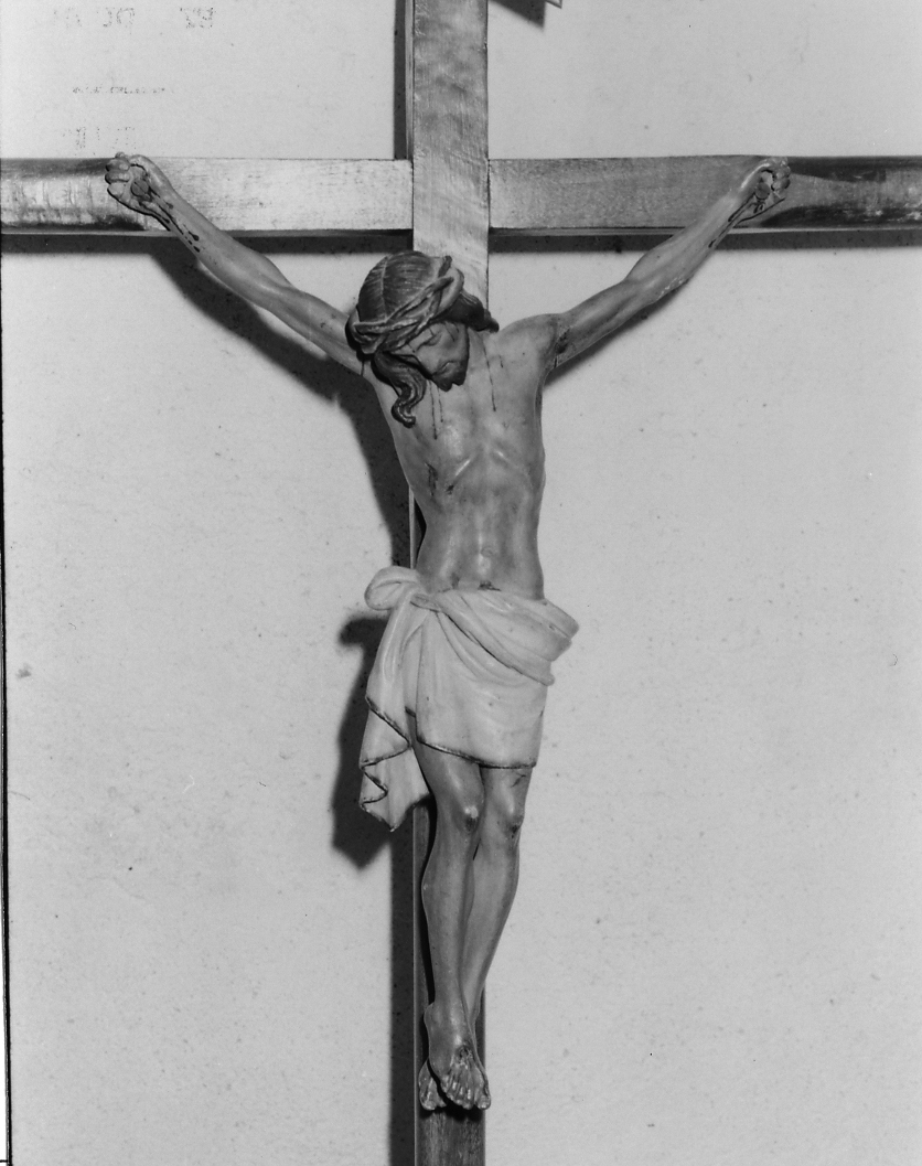 Cristo crocifisso (croce processionale, serie) - bottega sarda (sec. XVIII)