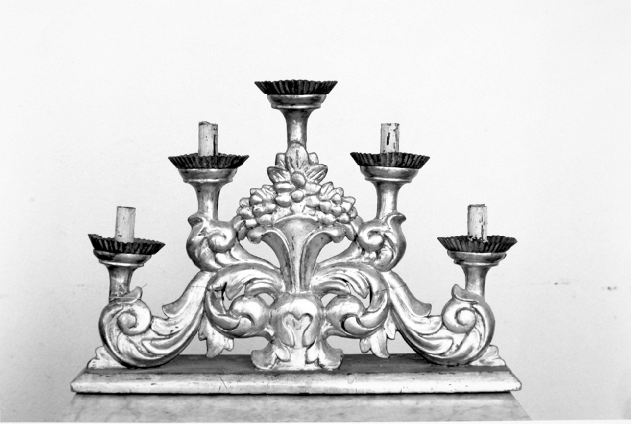 candelabro, coppia - bottega italiana (secc. XVIII/ XIX)