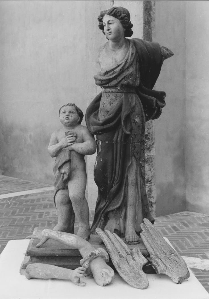 angelo custode (statua, insieme) - bottega sarda (fine/inizio secc. XVII/ XVIII)