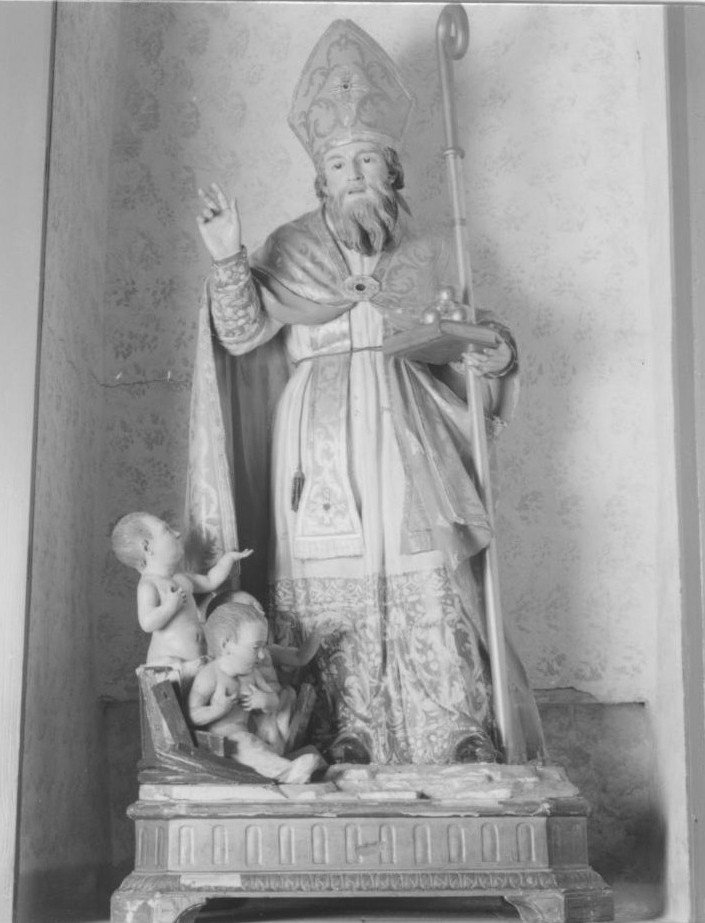 San Nicola di Bari resuscita i tre fanciulli (statua) - bottega napoletana (sec. XIX)