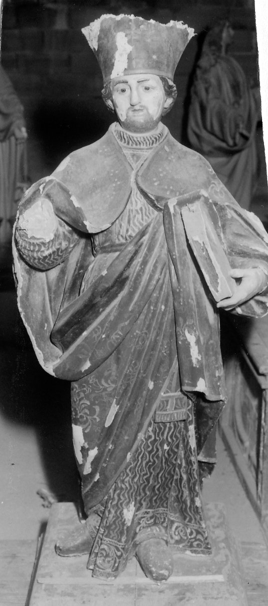 Santo vescovo (statua) - bottega sarda (sec. XVII)