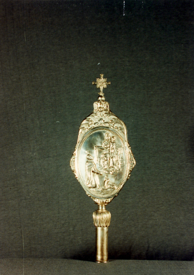 Madonna del Rosario con San Domenico (emblema di confraternita) - bottega sarda (sec. XIX)