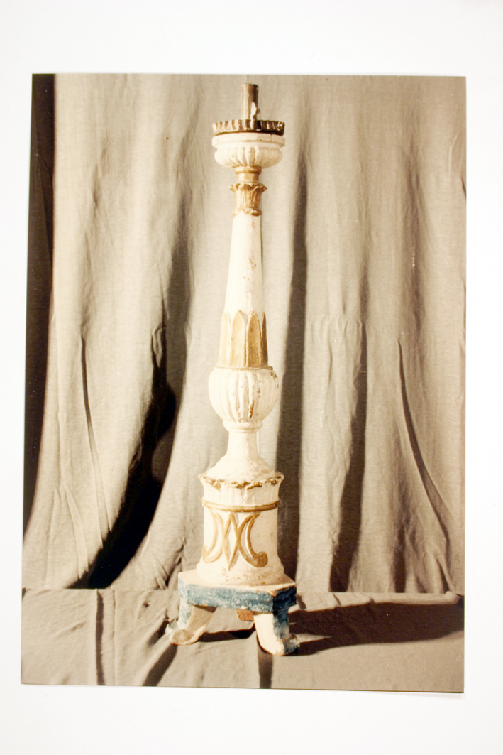 candeliere d'altare, serie - bottega sarda (seconda metà sec. XIX)