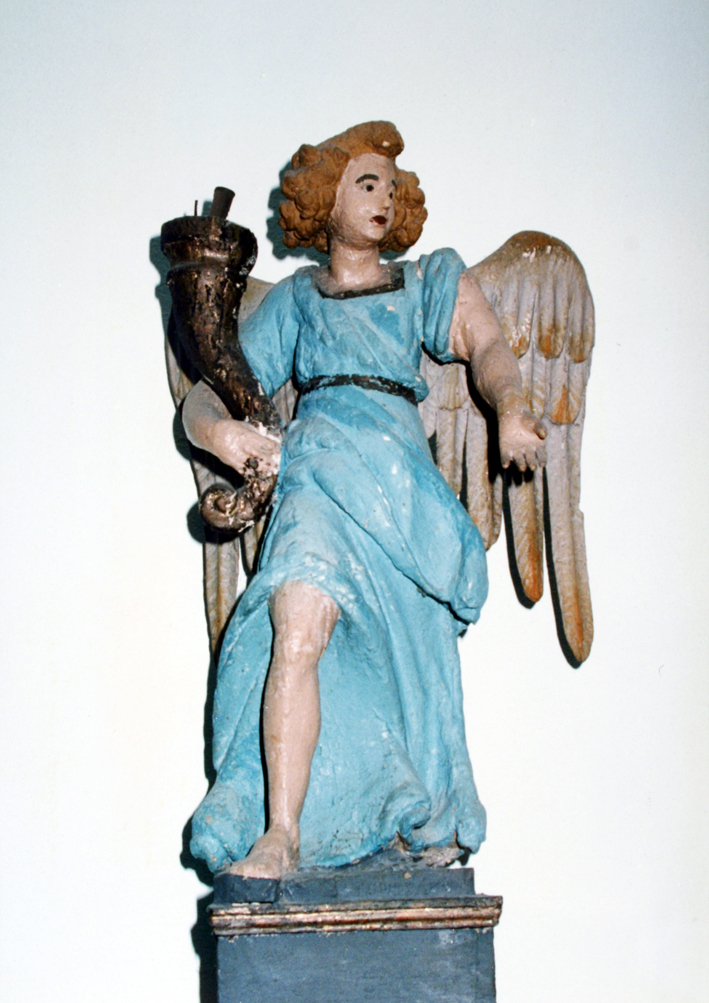 angelo con cornucopia (candelabro - a statua, coppia) - bottega sarda (sec. XVIII)