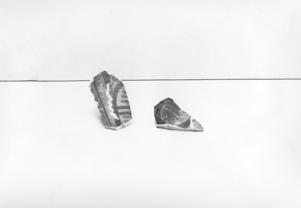 boccale, frammento - bottega di Montelupo Fiorentino (fine/inizio secc. XVI/ XVII)