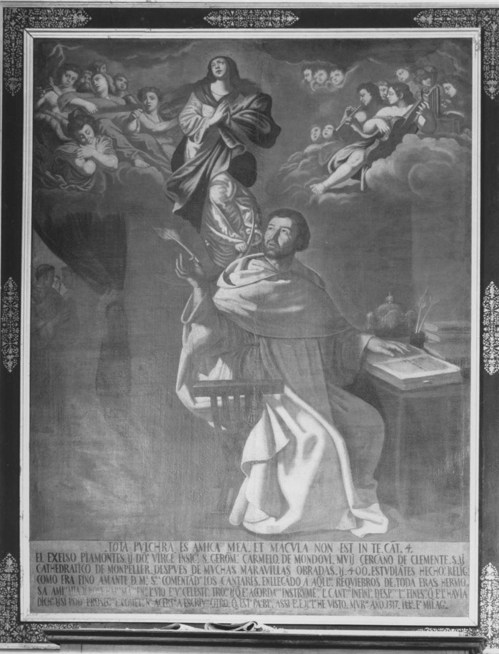 San Gerolamo Carmelo da Mondovì e la Vergine, San Gerolamo Carmelo da Mondovì (dipinto) di Conti Domenico (attribuito) (seconda metà sec. XVII)