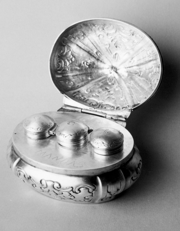 custodia - dei vasi per la riserva degli oli santi, insieme - bottega sarda (fine sec. XVIII)