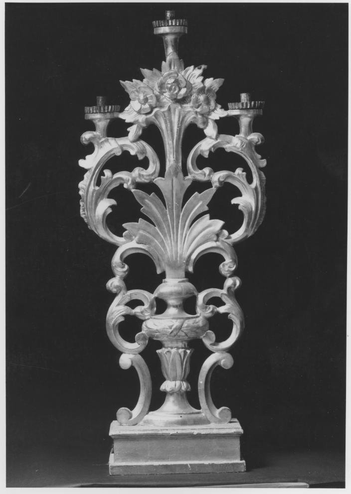 candeliere, serie - bottega sarda (fine/inizio secc. XVIII/ XIX)