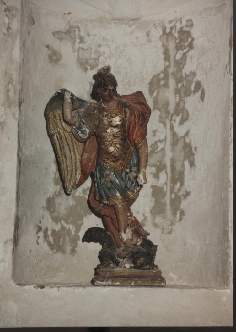 San Michele Arcangelo combatte Satana (statuetta) - bottega sarda (sec. XVIII)