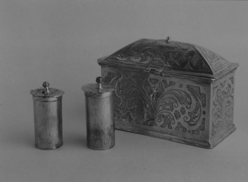 custodia - dei vasi per la riserva degli oli santi - bottega sarda (sec. XVII)