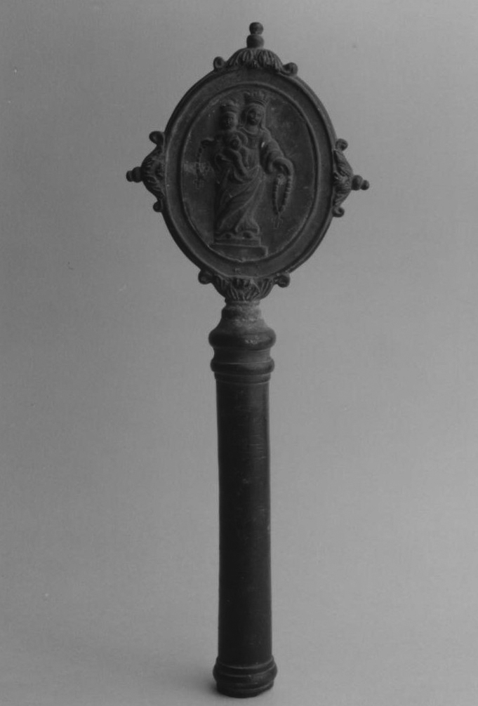 verso: S. Antonio da Padova, Madonna del Rosario (emblema di confraternita) - bottega sarda (sec. XIX)