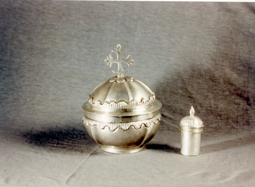 custodia - dei vasi per la riserva degli oli santi - bottega sarda (seconda metà sec. XVIII)