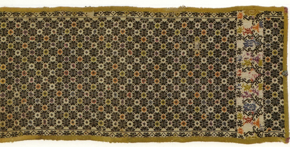 copricassa, tessuto di arredo domestico - manifattura sarda (sec. XIX)