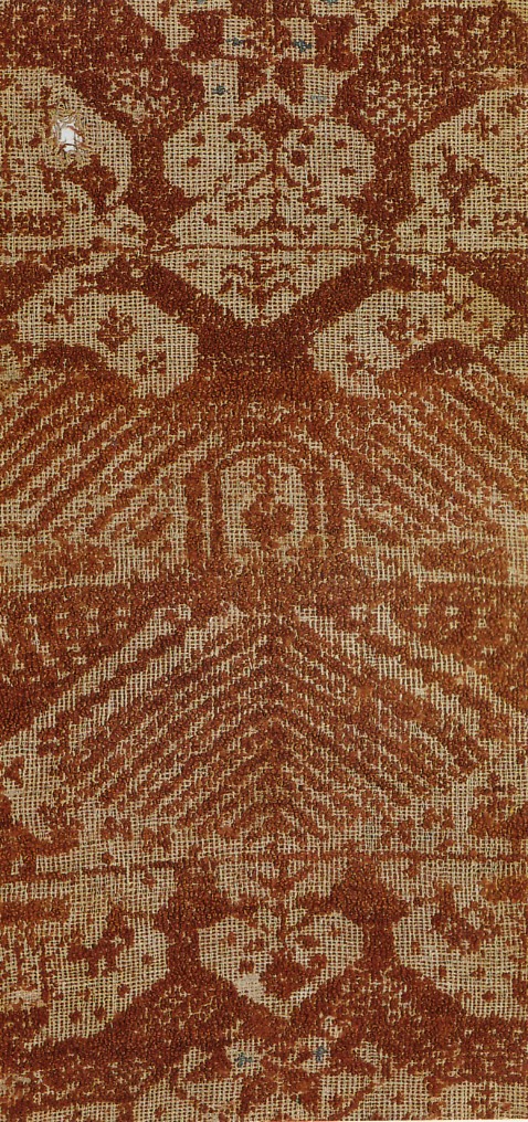 copricassa, tessuto di arredo domestico - manifattura Campidanese (sec. XIX)