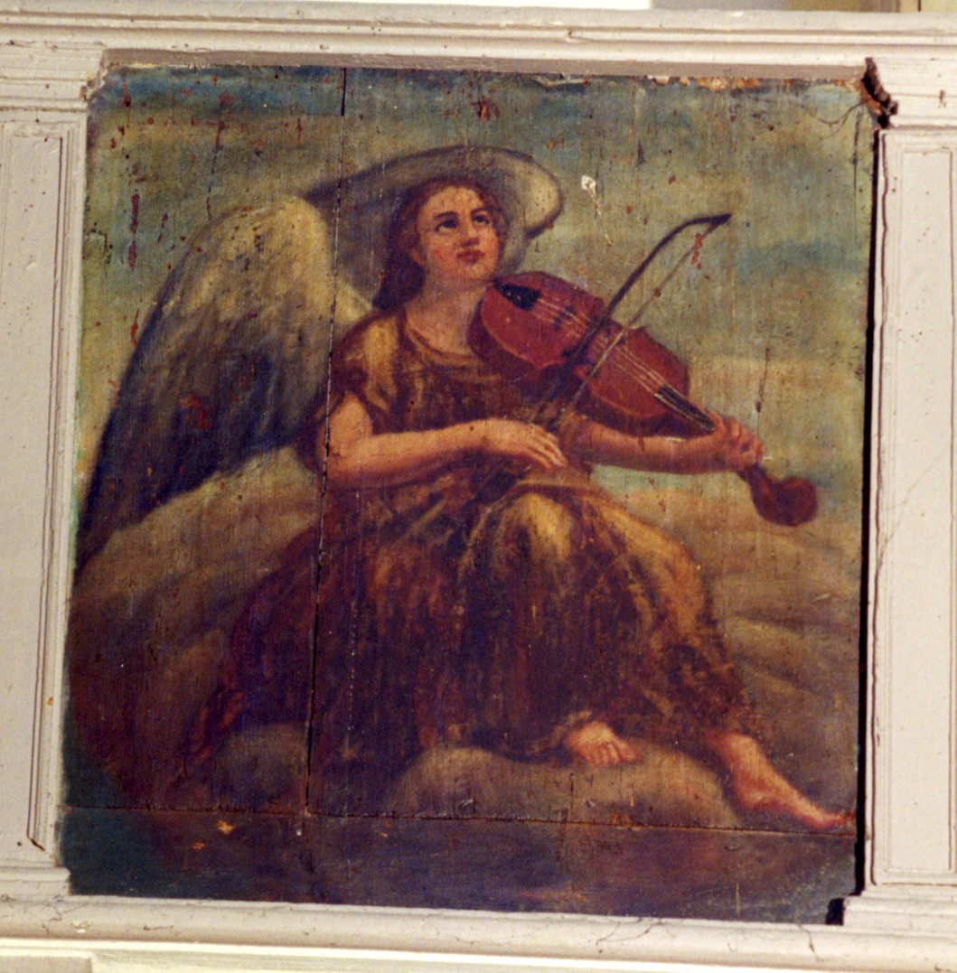 angelo musicante con viola (pannello, ciclo) - ambito sardo (prima metà sec. XVIII)