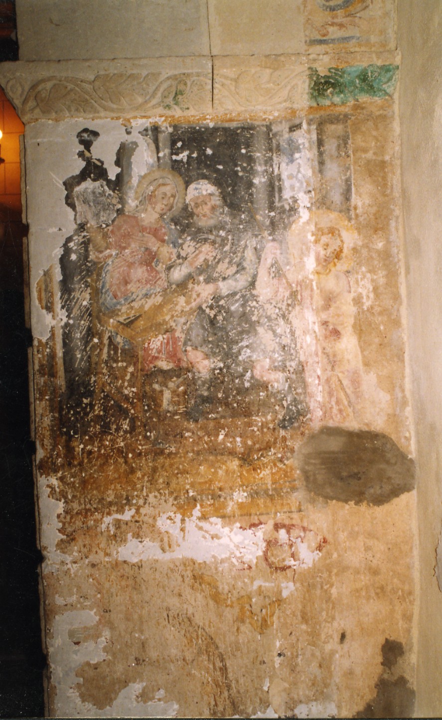 Gesù fanciullo nella bottega di San Giuseppe con la Madonna (dipinto) di Lusso Andrea (attribuito) (primo quarto sec. XVII)