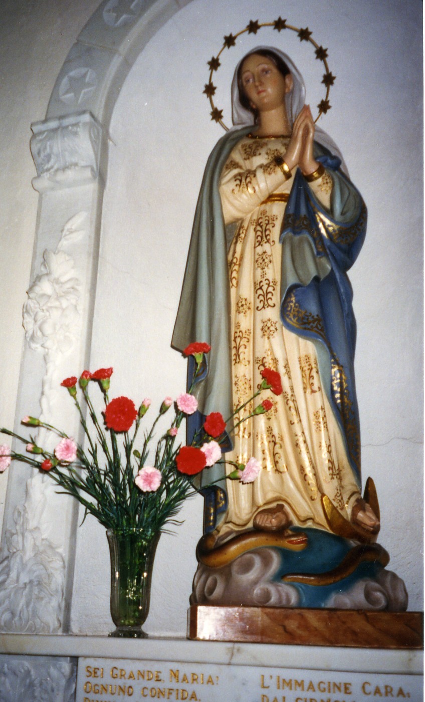Madonna Immacolata (scultura) di Moroder Goffredo (prima metà sec. XX)