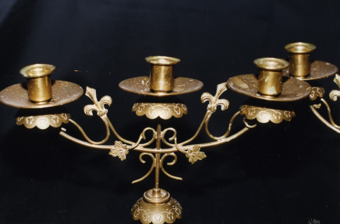 candeliere d'altare, serie - bottega italiana (fine/inizio secc. XIX/ XX)
